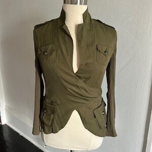 Marc Cain N5 Military style wrap blouse, as new. Gorgeous